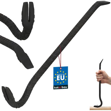 KOTARBAU® Pied de Biche - Arrache Clou Forgé 50 cm - Barre à Mine Double Face - Barre à Mine Nervurée - Acier Thermolaqué - Noir (1/4)