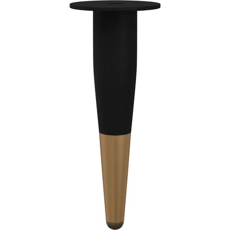 Lot de 2 pieds de meuble cylindriques modernes 40 x 40 x 98 mm en fer noir (1/5)