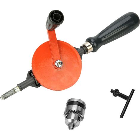 Jeffergarden Mini perceuse manuelle portable à manivelle 1/4" avec double pignon pour bois et plastique
