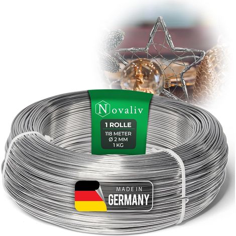 Fil d'aluminium 118 m Ø 2 mm Argenté