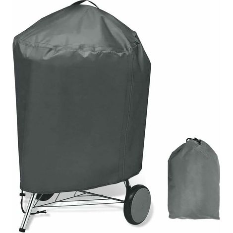 Housse Barbecue, 420D Oxford Imperméable Housse Barbecue, Housse Barbecue Gaz, Bache Barbecue Exterieur, Antipoussière Imperméable Anti -UV Anti-vieillissement, Ø77 x 90 cm, Gris