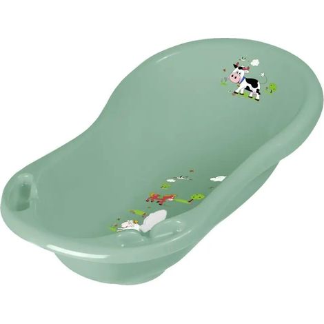Keeeper Funny Farm vasca da bagno per neonati verde nordico ergonomica