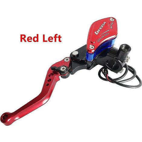 1 pièce, levier d'embrayage hydraulique de guidon 22 mm (7/8") pour moto, maître-cylindre de frein/embrayage pour Yamaha, Kawasaki, Suzuki, Honda - Rouge, gauche