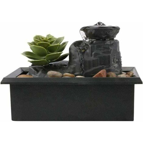 Tabletop Fountain - 11.7 cm - Indoor Water Lily Fountain - USB Charging - LED Light - For Office, Home, Bedroom (1/4)