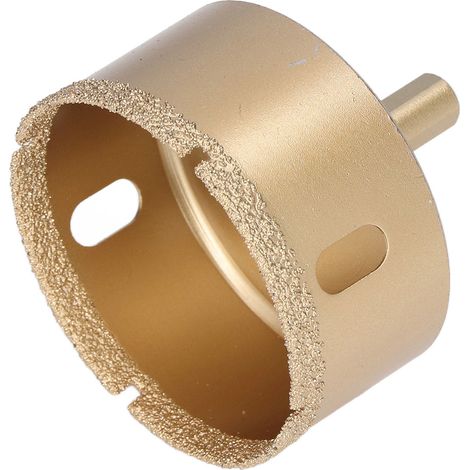 Scie Cloche Diamantée Acier Carbone Ouverture de Trous pour Carrelage Porcelaine Verge Foret Tige Triangulaire 68mm (1/5)