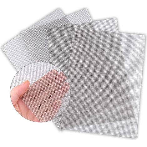 Moustiquaire en acier inoxydable - idéale pour les cheminées, empêchant l'intrusion d'animaux, etc. - Lot de 4, 30 x 21 cm