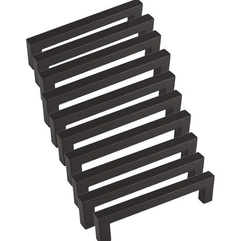 Tiradores para armarios de cocina de 128 mm, aluminio lacado en negro mate, juego de 10 unidades para armarios y roperos. (1/2)