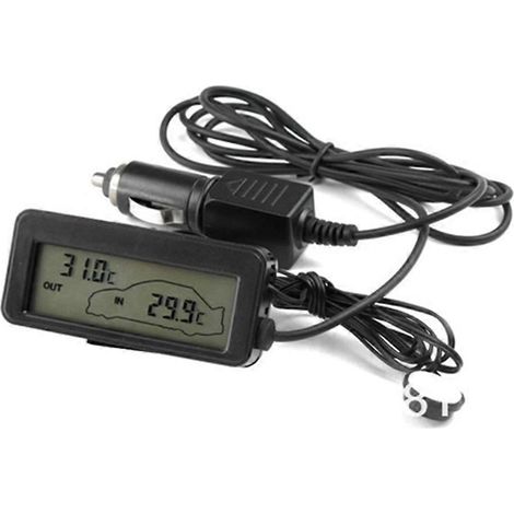 Termómetro digital mini para coche con pantalla LCD, para interiores y exteriores, 12 V. (1/5)
