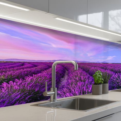 SALPICADEROS DE COCINA Lavanda - Violeta - Flores - Naturaleza 150x60 (1/5)