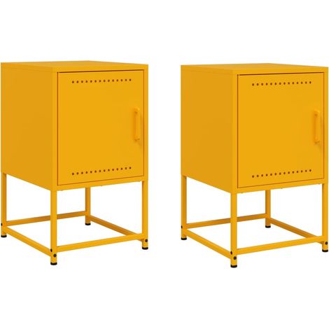 Maison Exclusive - Nachttische 2 Stk. Senfgelb 36x39x60,5 cm Stah