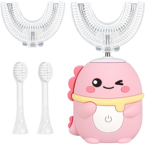 Kids U Shape Electric Toothbrush, 360º Ultrasonic Toothbrush with 2 Silicone U Heads (1/5)