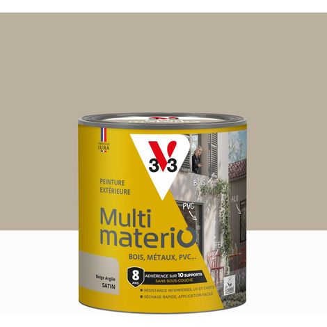 V33 Peinture extérieure bois, fer, plastique V33 beige argile satiné 0.5l