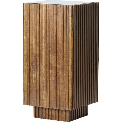 Light & Living GATURA columna de madera oscura con vidrio marrón (1/3)