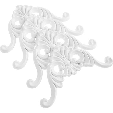 Décoration d'angle en résine blanche Healeved (lot de 4), mobilier européen élégant, accessoires