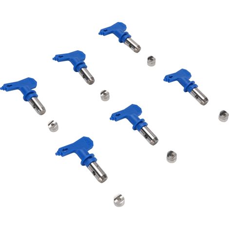 Ensemble 6 buses de pulvérisation sans air bleu 211 315 417 515 517 523 buse pour pistolet peinture sans air maison bâtiments (1/5)