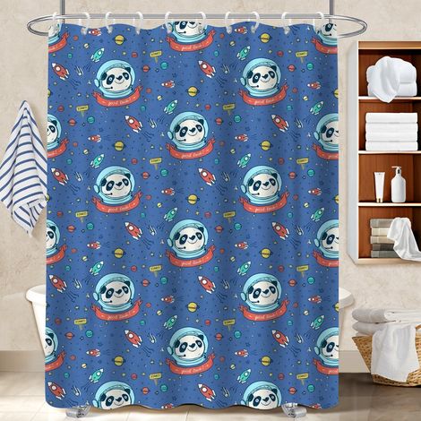Voile de douche polyester 180x180 design rideau séchage rapide pour mur irrégulier (1/5)