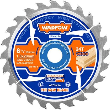 Disco de corte para madera WADFOW 140x1.0mm 24T (1/3)