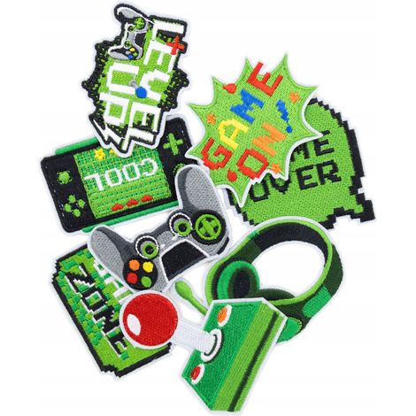 8er-Set Gamer-Aufbügler für Gamer oder Teenager (1/5)