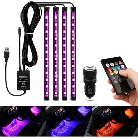 Auto LED Innenbeleuchtung mit Fernbedienung, Musiksteuerung, USB-Anschluss (1/5)