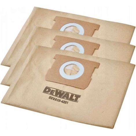 DeWALT - Sacchetti di ricambio per aspirapolvere, 3 pezzi DEW49988