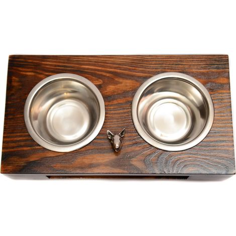Bull Terrier, Bull Terrier I - supporto in legno con ciotole per cani, ciotole in acciaio per cani, regalo per l'adozione di un cane di Art-Dog (1/5)