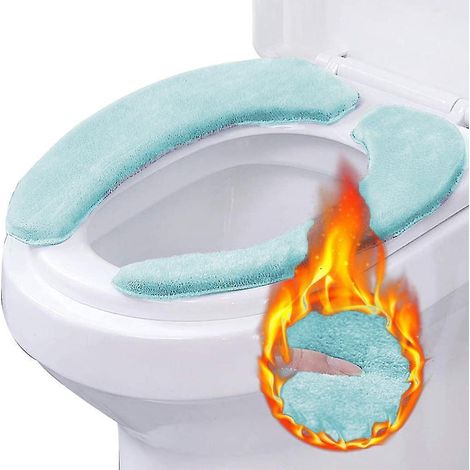 paire de coussins de siège de toilette, housse de protection rembourrée épaisse, chaude et douce pour adulte. (1/4)