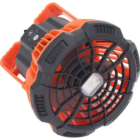 Ventilateur de camping portable rechargeable par USB, silencieux et doté d'une télécommande et d'une lumière LED, idéal pour les tentes de camping. (1/5)