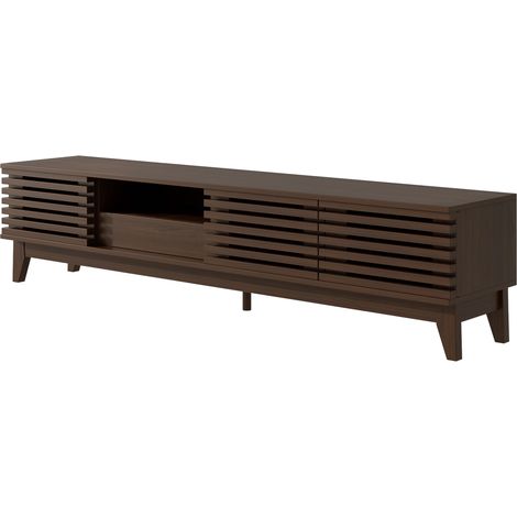 Mueble TV de aglomerado color natural 170 x 35 x 40 cm con 3 puertas y 1 cajón (1/5)