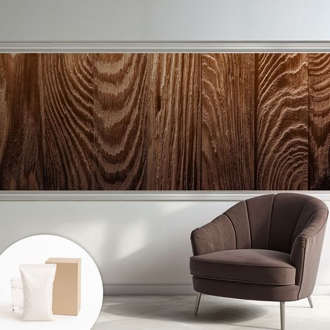 Papier peint intissé décoratif pour salon chambre et cuisine Facile à poser avec colle Cernes de bois 250x104 cm (1/5)