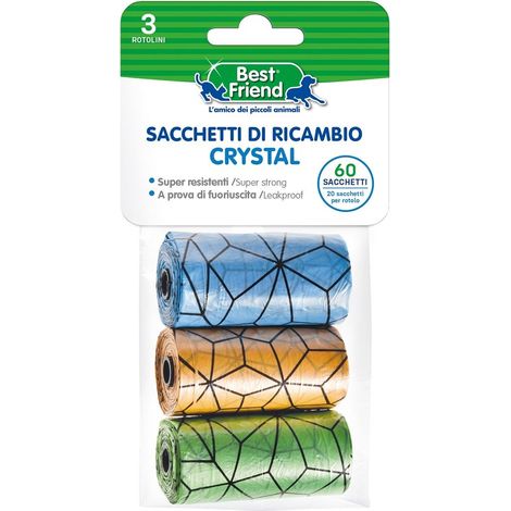 Sacs hygiéniques rechargeables pour chiens et chats modèle origami 3 rouleaux de 20 sacs