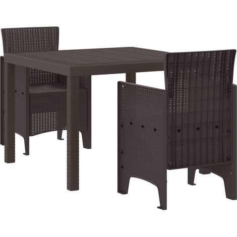 Garten Essgruppe 3 pcs Braun Polypropylen