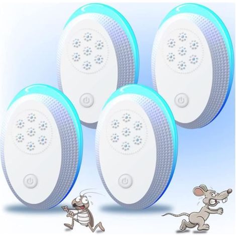 Anti Moustique Ultrason Prise, Ultrason Souris Mouche 4 Paquets, Appareil Repulsif Souris Efficace pour Repousser Les Rats, Les (1/3)