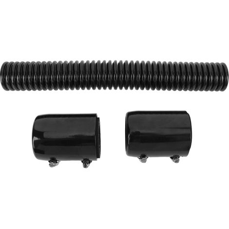 Ortviai Kit de Tuyaux de Radiateur en Acier Inoxydable 12 pouces – Flexible, Étanche, pour Raccords 1¼/1½/1¾ pouce, Noir (1/5)