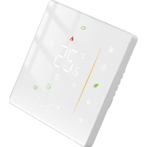 WLAN-Fußbodenthermostat für den Haushalt, intelligenter Thermostatschalter, programmierbarer Raumtemperaturregler für Tuya 95–240 V, Weiß (1/5)