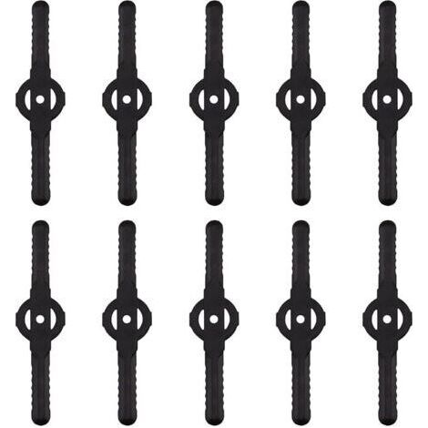 Lame plastique coupe bordure, 10 pcs Lames En Plastique Cutter Remplacer Pour ensemble doutils de coupe-herbe sans fil, remplacement de lames de coupe de tondeuse à gazon en plastique(noir) (1/5)