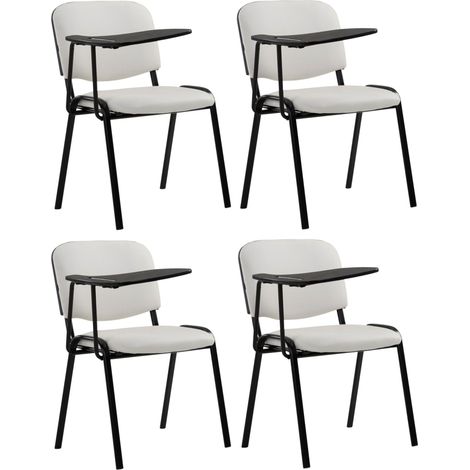 Set de 4 sillas confidente Ken con mesa extensible para escritura Blanco (1/2)