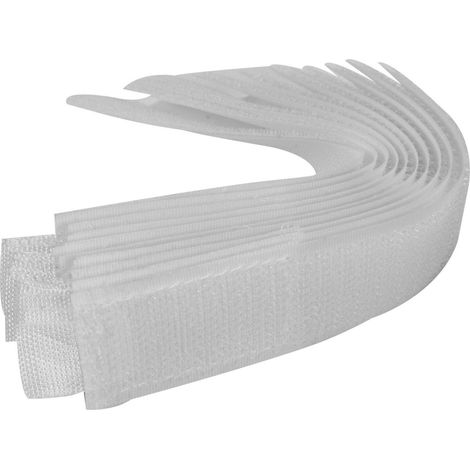 ProXtend Klett-Kabelbinder 20 cm x 12 mm Weiß 10 Stück, CM-HL02012-10W (1/2)