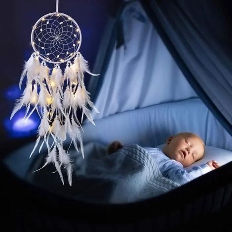 Attrape-Rêves Fait Main avec Lumières LED – Décoration Féérique pour Chambre d’Enfant ou Ado multicolore ATTRAPE-REVES (1/4)