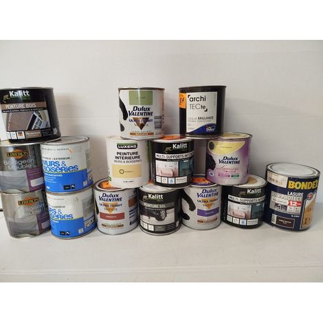 Lot de 14 - DULUX VALENTINE BONDEX KALITT - Peintures et lasures multi-supports - Marques premium - Déstockage fin de série - Voir photos (1/3)