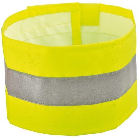 Lot 10 Brassards Haute Visibilite Jaune SINGER - Bande Retro-Reflechissante 3M - Taille Unique - Norme EN 13356 - Chantier