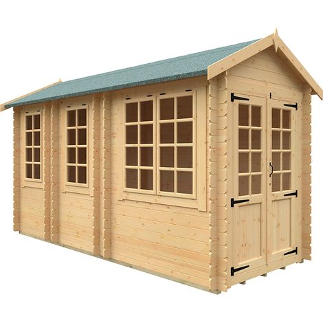 14x6 Georgia 19mm Flex - L405 x W175 x H231.7 cm - Solid Wood/Softwood/Pine - Natural