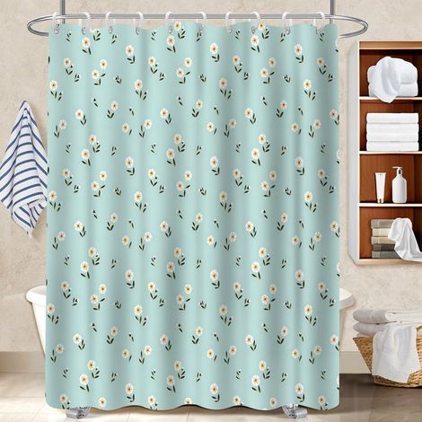 Rideau polyester pour douche 180x180 bordure lestée protection douche pour maison de campagne (1/5)