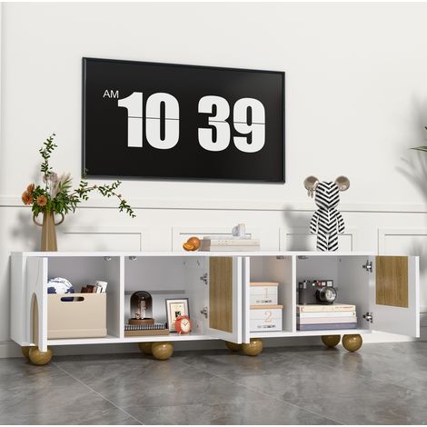 Aufbewahrung Schrank TV Möbel 175 cm MDF Natur OKMYHOME (1/5)