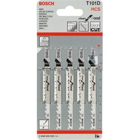 2608630032 - Set 5 lame per seghetto alternativo T 101 D Clean for Wood