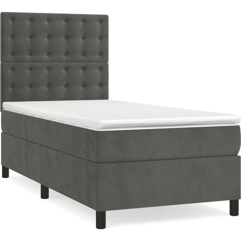 Maison Exclusive - Boxspringbett mit Matratze Dunkelgrau 90x190 c