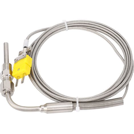 Thermocouple EGT de Type K, filetage NPT 1/8 pouces, sonde de température des gaz d'échappement en acier inoxydable avec pointe exposée et connecteur 300cm/118,11 pouces