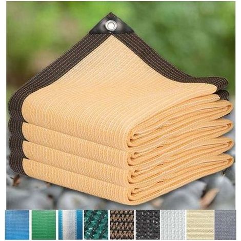Toile Ombrage UV Protection pour Terrasse Jardin Extérieur, Filet D'Ombrage Serres Filet Coupe-Vent avec Oeillets,12 Broches Voile d'ombrage,Beige,3X6m (1/5)