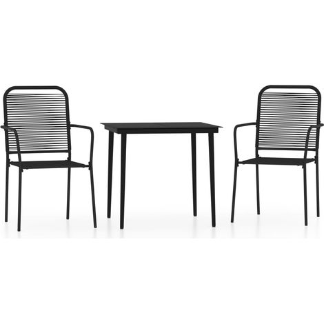 Maison Exclusive - 3-tlg. Garten-Essgruppe Schwarz