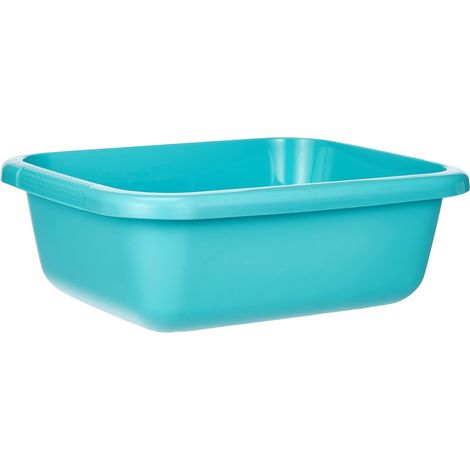 Bassine Rectangulaire 9L Cuvette pour Ménage Cuisine Bains de Pieds Pédicure Bac de Lavage Pratique et Empilable pour Linge Vaisselle Légumes 38 x 30,4 x 13,1 cm Bleu Turquoise (1/5)