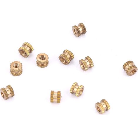 Écrous cylindriques moletés en laiton M2, moulés avec insert (M243,5 100 pièces) (1/5)